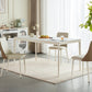 Moderne Stil Steinmöbel 5/7 PCs weiße Rechtecktisch mit Essstuhl