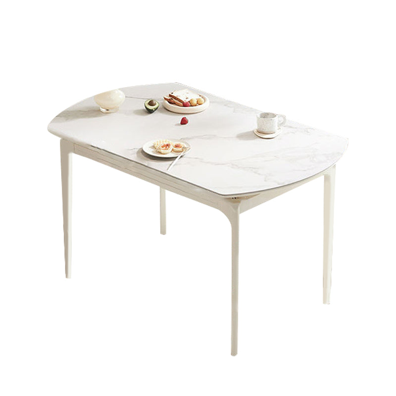 Moderne Stil Steinmöbel 5/7 PCs weiße Rechtecktisch mit Essstuhl