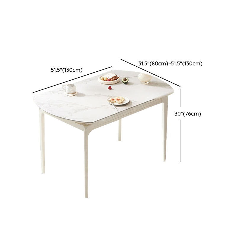 Moderne Stil Steinmöbel 5/7 PCs weiße Rechtecktisch mit Essstuhl