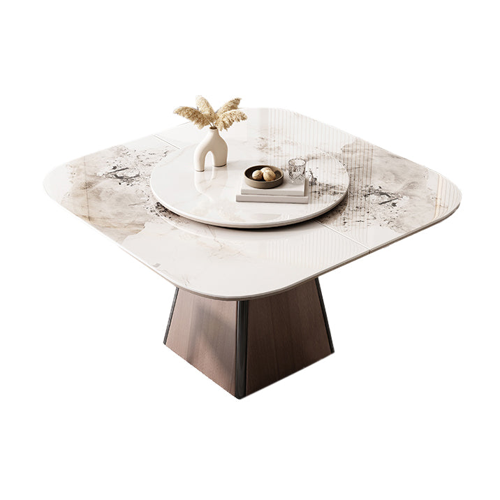 Modern White Stone Top Dining Set 1/5/7 Pieces Dining Table Set with Padded Chairs Table 1 Piece Clearhalo 'Dining Room Sets' 'Dining Tables & Seating' 'dining_room_set' 'furn' 'furn_dining_room_set' 'Furniture' 'Kitchen & Dining Furniture' 7362069
