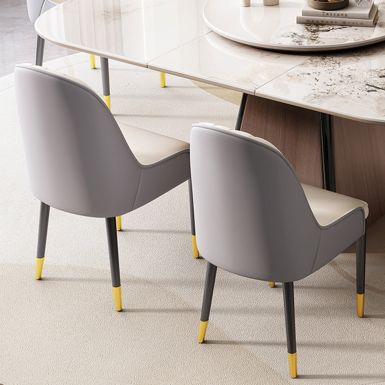 Modern White Stone Top Dining Set 1/5/7 Pieces Dining Table Set with Padded Chairs Clearhalo 'Dining Room Sets' 'Dining Tables & Seating' 'dining_room_set' 'furn' 'furn_dining_room_set' 'Furniture' 'Kitchen & Dining Furniture' 7362071