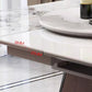 Set da pranzo moderno in pietra bianca 1/5/7 pezzi tavolo da pranzo con sedie imbottite