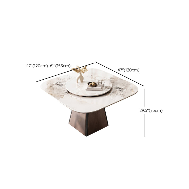 Modern White Stone Top Dining Set 1/5/7 Pieces Dining Table Set with Padded Chairs Clearhalo 'Dining Room Sets' 'Dining Tables & Seating' 'dining_room_set' 'furn' 'furn_dining_room_set' 'Furniture' 'Kitchen & Dining Furniture' 7362074