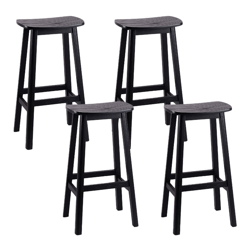 ソリッドウッドバースツールコンテンポラリースタイルのサドルシートアームレススツール