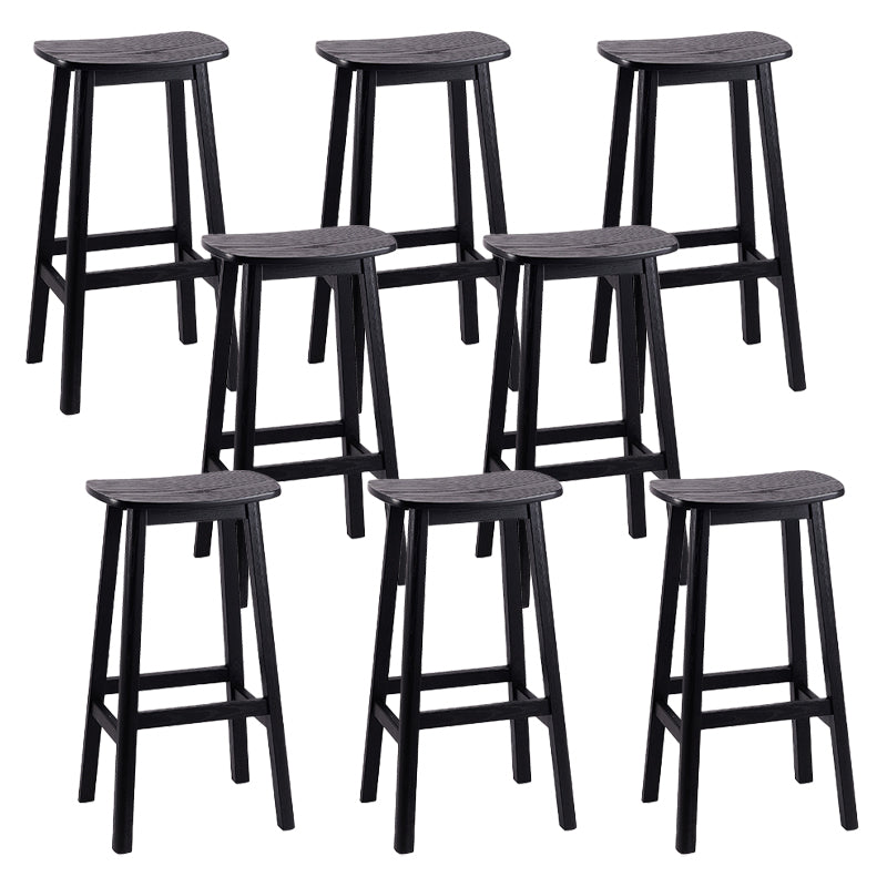 ソリッドウッドバースツールコンテンポラリースタイルのサドルシートアームレススツール