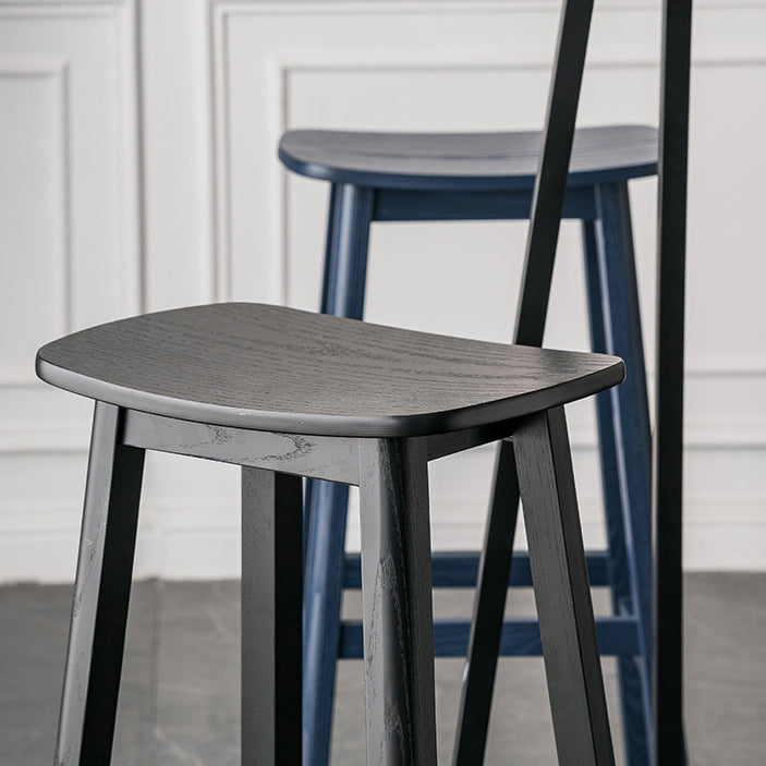 ソリッドウッドバースツールコンテンポラリースタイルのサドルシートアームレススツール