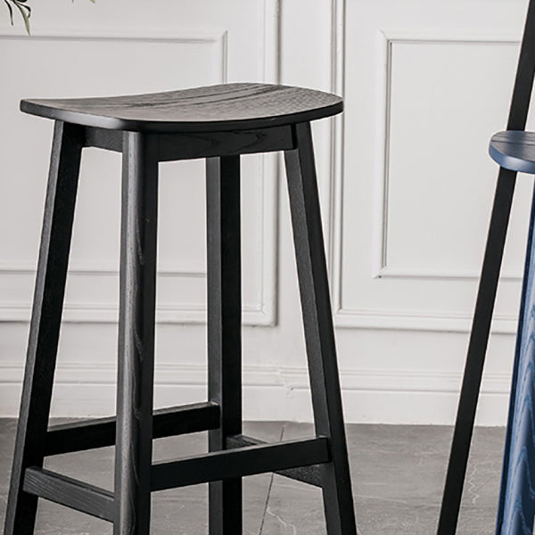 ソリッドウッドバースツールコンテンポラリースタイルのサドルシートアームレススツール