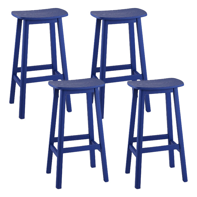 ソリッドウッドバースツールコンテンポラリースタイルのサドルシートアームレススツール