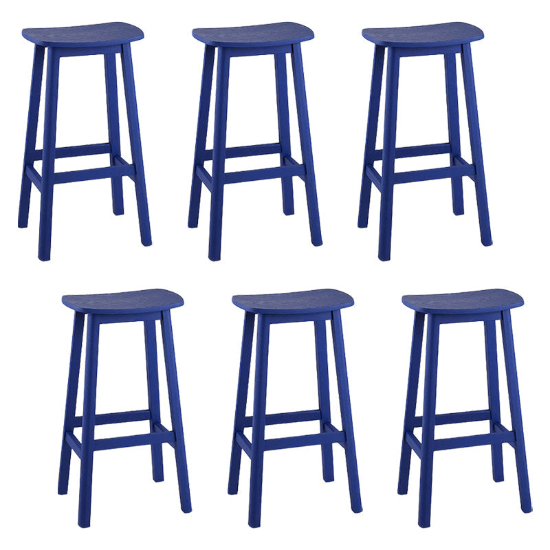 ソリッドウッドバースツールコンテンポラリースタイルのサドルシートアームレススツール