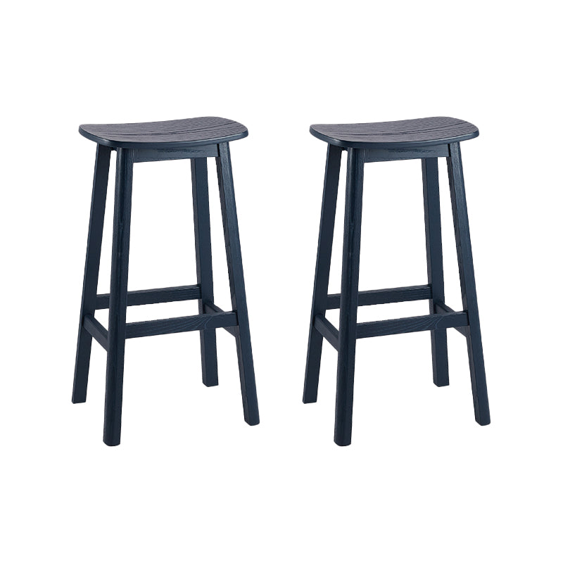 ソリッドウッドバースツールコンテンポラリースタイルのサドルシートアームレススツール