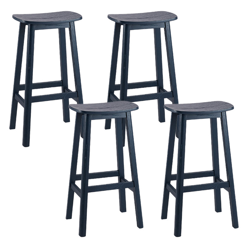 ソリッドウッドバースツールコンテンポラリースタイルのサドルシートアームレススツール