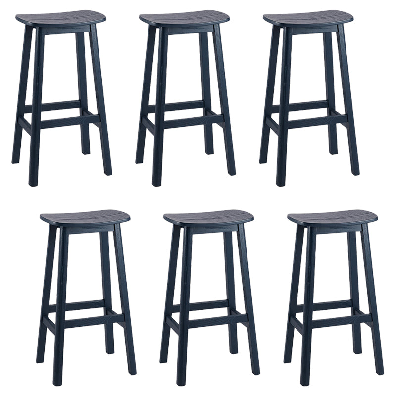 ソリッドウッドバースツールコンテンポラリースタイルのサドルシートアームレススツール