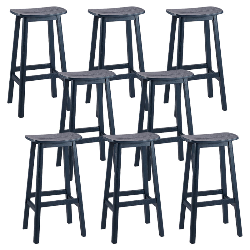 ソリッドウッドバースツールコンテンポラリースタイルのサドルシートアームレススツール