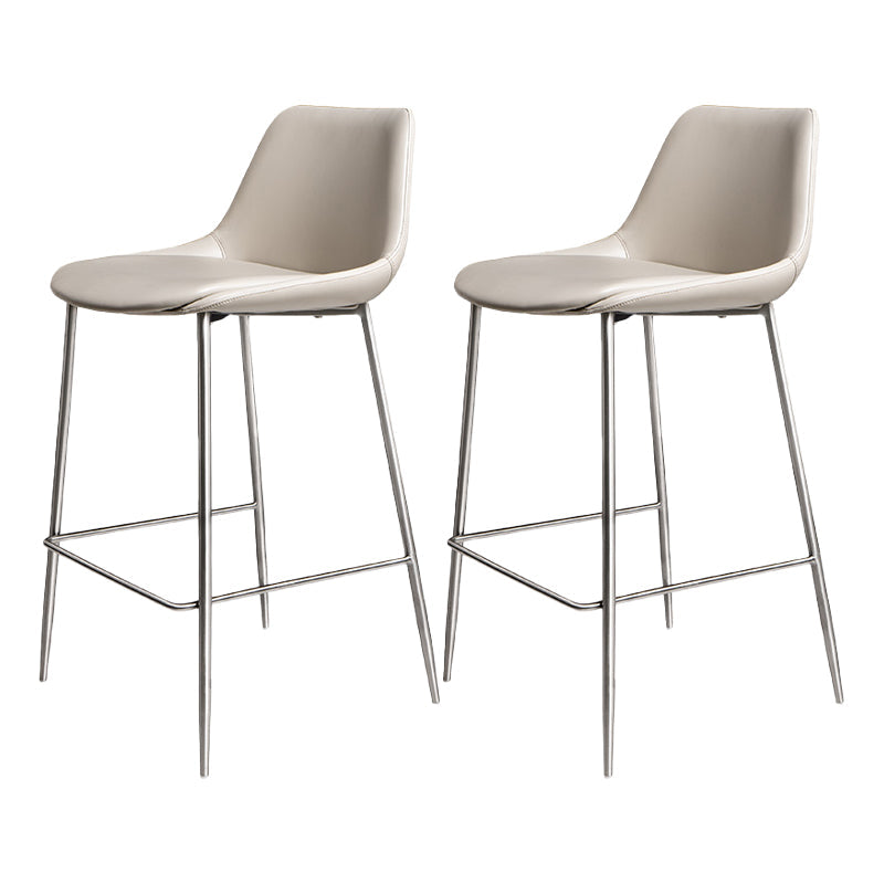 Indoor Faux Leather Bar Chair Contemporary Metal Legs Bar Stools 2 Piece Set Clearhalo 'Bar Furniture' 'Bar Stools' 'bar_stools' 'furn' 'furn_bar_stools' 'Furniture' 'Kitchen & Dining Furniture' 7362195