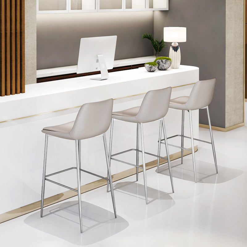 Indoor Faux Leather Bar Chair Contemporary Metal Legs Bar Stools Clearhalo 'Bar Furniture' 'Bar Stools' 'bar_stools' 'furn' 'furn_bar_stools' 'Furniture' 'Kitchen & Dining Furniture' 7362197