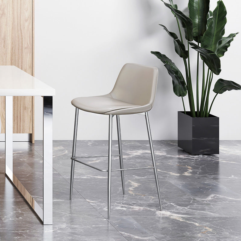Indoor Faux Leather Bar Chair Contemporary Metal Legs Bar Stools Clearhalo 'Bar Furniture' 'Bar Stools' 'bar_stools' 'furn' 'furn_bar_stools' 'Furniture' 'Kitchen & Dining Furniture' 7362198