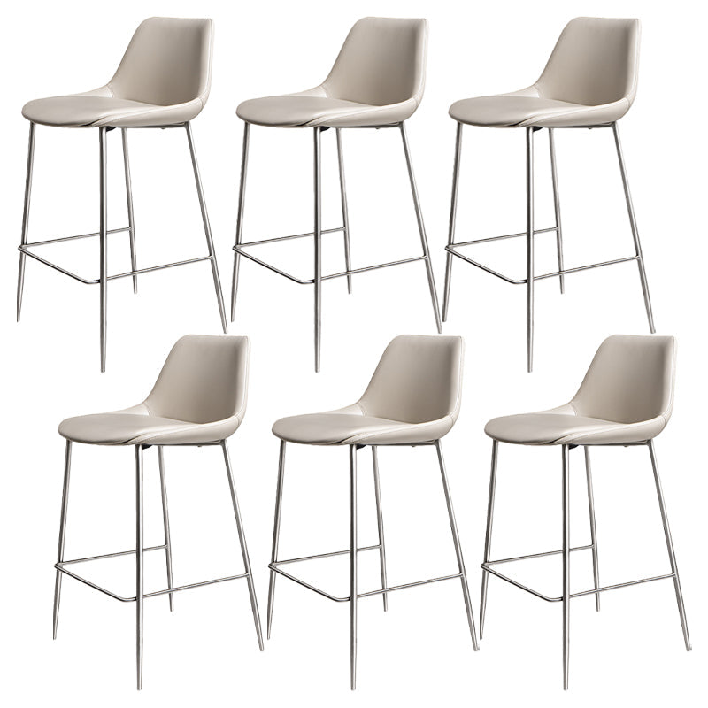 Indoor Faux Leather Bar Chair Contemporary Metal Legs Bar Stools 6 Piece Set Clearhalo 'Bar Furniture' 'Bar Stools' 'bar_stools' 'furn' 'furn_bar_stools' 'Furniture' 'Kitchen & Dining Furniture' 7362199