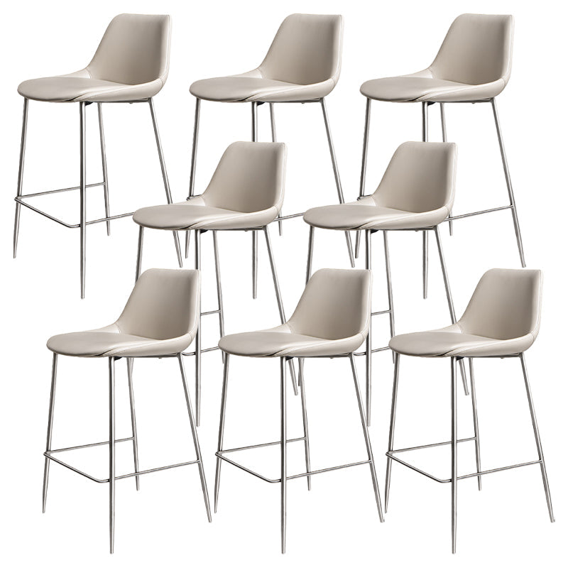 Indoor Faux Leather Bar Chair Contemporary Metal Legs Bar Stools 8 Piece Set Clearhalo 'Bar Furniture' 'Bar Stools' 'bar_stools' 'furn' 'furn_bar_stools' 'Furniture' 'Kitchen & Dining Furniture' 7362201