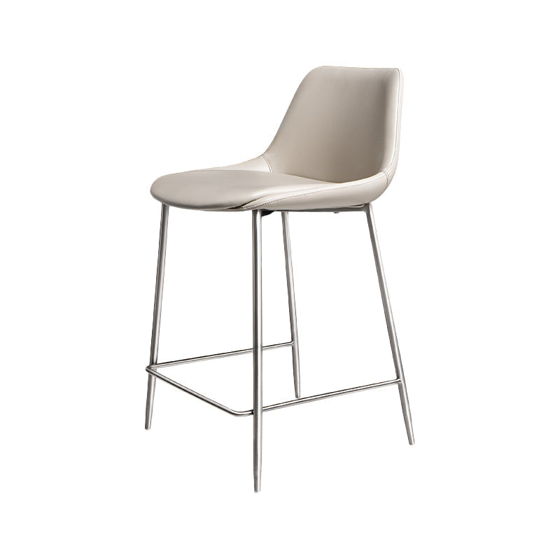 Indoor Faux Leather Bar Chair Contemporary Metal Legs Bar Stools 1 Piece Short Stool(22"H) Clearhalo 'Bar Furniture' 'Bar Stools' 'bar_stools' 'furn' 'furn_bar_stools' 'Furniture' 'Kitchen & Dining Furniture' 7362202