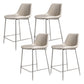 Indoor Faux Leather Bar Chair Contemporary Metal Legs Bar Stools 4 Piece Set Short Stool(22"H) Clearhalo 'Bar Furniture' 'Bar Stools' 'bar_stools' 'furn' 'furn_bar_stools' 'Furniture' 'Kitchen & Dining Furniture' 7362206