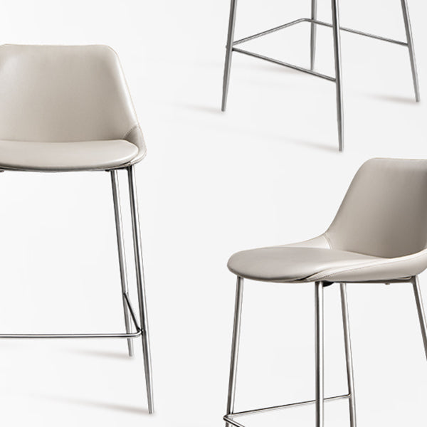 Indoor Faux Leather Bar Chair Contemporary Metal Legs Bar Stools Clearhalo 'Bar Furniture' 'Bar Stools' 'bar_stools' 'furn' 'furn_bar_stools' 'Furniture' 'Kitchen & Dining Furniture' 7362209