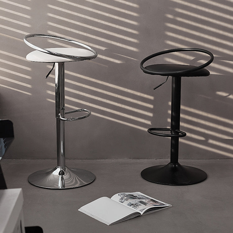 Taburete de bar con patas de metal para interiores, altura ajustable, con reposapiés
