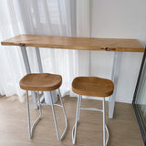 Tavolo da pranzo con barretto interno contemporaneo tavolo da top in legno rettangolare