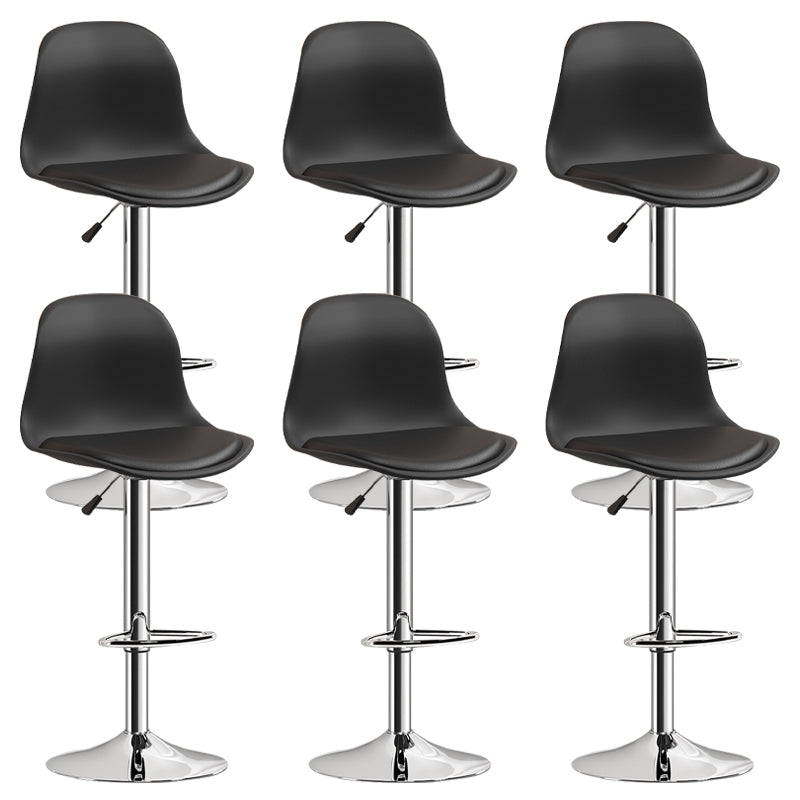 Indoor Swivel Bar Stools Folding with Metal Legs Counter Stool Black 6 Piece Set Clearhalo 'Bar Furniture' 'Bar Stools' 'bar_stools' 'furn' 'furn_bar_stools' 'Furniture' 'Kitchen & Dining Furniture' 7362567