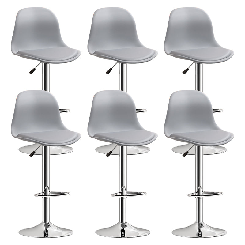 Indoor Swivel Bar Stools Folding with Metal Legs Counter Stool Grey 6 Piece Set Clearhalo 'Bar Furniture' 'Bar Stools' 'bar_stools' 'furn' 'furn_bar_stools' 'Furniture' 'Kitchen & Dining Furniture' 7362576