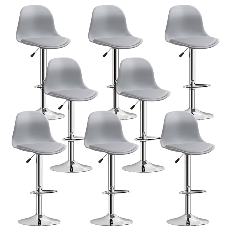 Indoor Swivel Bar Stools Folding with Metal Legs Counter Stool Grey 8 Piece Set Clearhalo 'Bar Furniture' 'Bar Stools' 'bar_stools' 'furn' 'furn_bar_stools' 'Furniture' 'Kitchen & Dining Furniture' 7362579