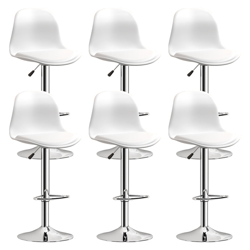 Indoor Swivel Bar Stools Folding with Metal Legs Counter Stool White 6 Piece Set Clearhalo 'Bar Furniture' 'Bar Stools' 'bar_stools' 'furn' 'furn_bar_stools' 'Furniture' 'Kitchen & Dining Furniture' 7362584
