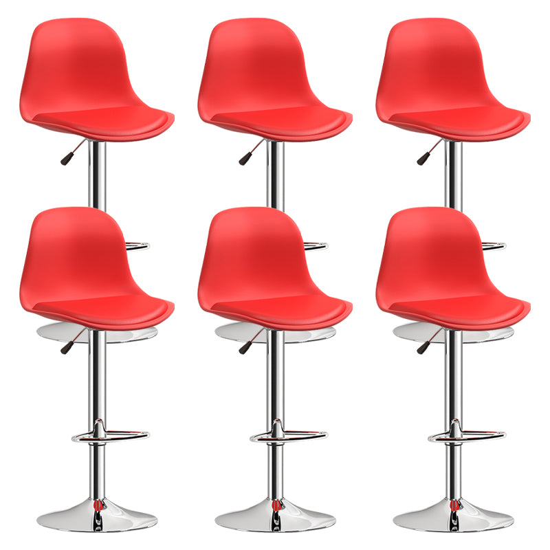 Indoor Swivel Bar Stools Folding with Metal Legs Counter Stool Red 6 Piece Set Clearhalo 'Bar Furniture' 'Bar Stools' 'bar_stools' 'furn' 'furn_bar_stools' 'Furniture' 'Kitchen & Dining Furniture' 7362589