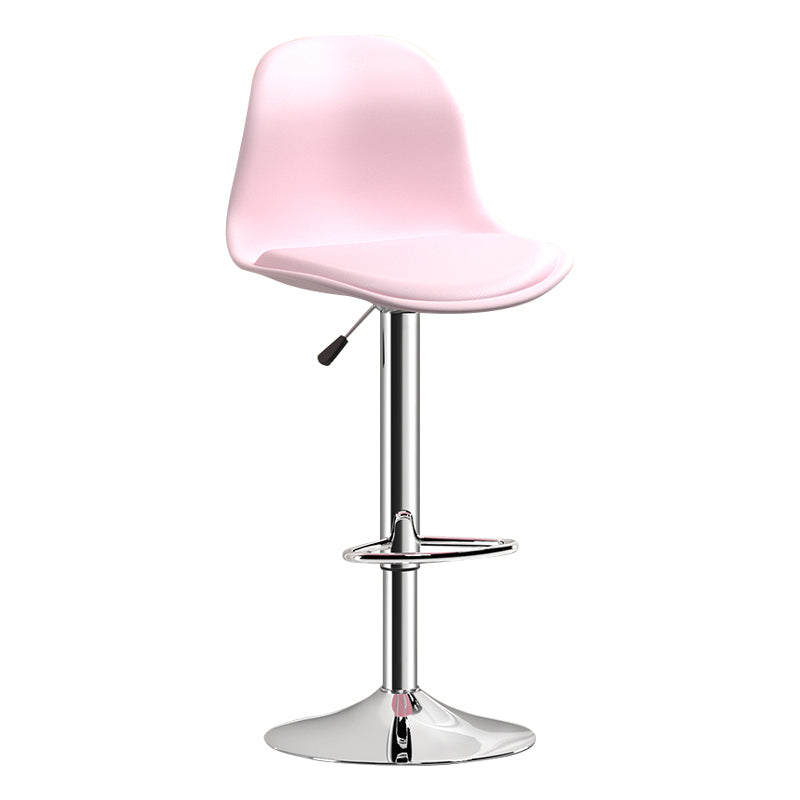Indoor Swivel Bar Stools Folding with Metal Legs Counter Stool Pink 1 Piece Clearhalo 'Bar Furniture' 'Bar Stools' 'bar_stools' 'furn' 'furn_bar_stools' 'Furniture' 'Kitchen & Dining Furniture' 7362591