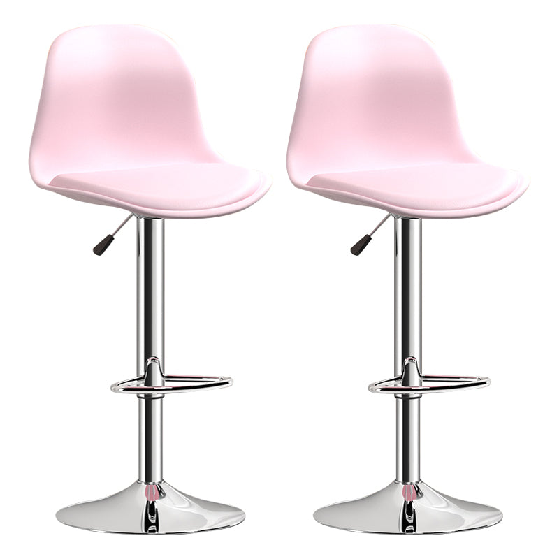 Indoor Swivel Bar Stools Folding with Metal Legs Counter Stool Pink 2 Piece Set Clearhalo 'Bar Furniture' 'Bar Stools' 'bar_stools' 'furn' 'furn_bar_stools' 'Furniture' 'Kitchen & Dining Furniture' 7362592