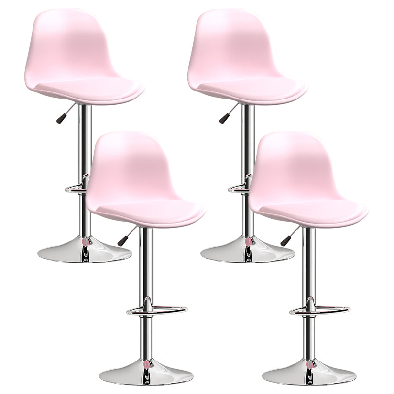 Indoor Swivel Bar Stools Folding with Metal Legs Counter Stool Pink 4 Piece Set Clearhalo 'Bar Furniture' 'Bar Stools' 'bar_stools' 'furn' 'furn_bar_stools' 'Furniture' 'Kitchen & Dining Furniture' 7362593