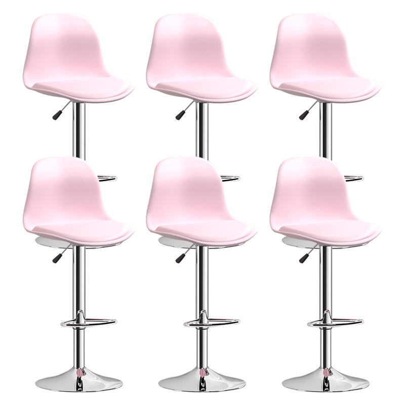 Indoor Swivel Bar Stools Folding with Metal Legs Counter Stool Pink 6 Piece Set Clearhalo 'Bar Furniture' 'Bar Stools' 'bar_stools' 'furn' 'furn_bar_stools' 'Furniture' 'Kitchen & Dining Furniture' 7362594