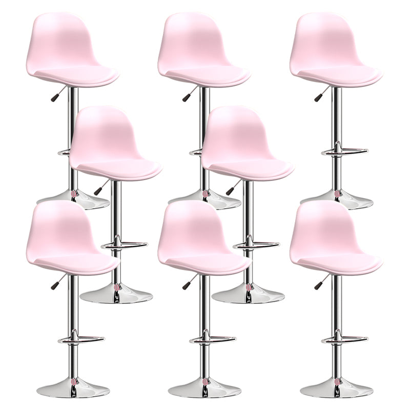 Indoor Swivel Bar Stools Folding with Metal Legs Counter Stool Pink 8 Piece Set Clearhalo 'Bar Furniture' 'Bar Stools' 'bar_stools' 'furn' 'furn_bar_stools' 'Furniture' 'Kitchen & Dining Furniture' 7362595