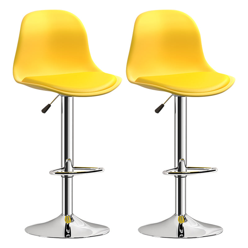 Indoor Swivel Bar Stools Folding with Metal Legs Counter Stool Yellow 2 Piece Set Clearhalo 'Bar Furniture' 'Bar Stools' 'bar_stools' 'furn' 'furn_bar_stools' 'Furniture' 'Kitchen & Dining Furniture' 7362597
