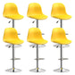 Indoor Swivel Bar Stools Folding with Metal Legs Counter Stool Yellow 6 Piece Set Clearhalo 'Bar Furniture' 'Bar Stools' 'bar_stools' 'furn' 'furn_bar_stools' 'Furniture' 'Kitchen & Dining Furniture' 7362599