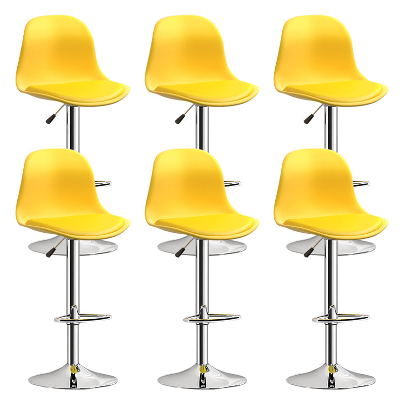 Indoor Swivel Bar Stools Folding with Metal Legs Counter Stool Yellow 6 Piece Set Clearhalo 'Bar Furniture' 'Bar Stools' 'bar_stools' 'furn' 'furn_bar_stools' 'Furniture' 'Kitchen & Dining Furniture' 7362599