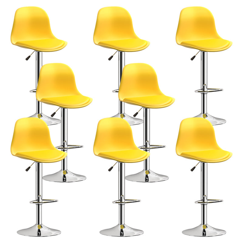 Indoor Swivel Bar Stools Folding with Metal Legs Counter Stool Yellow 8 Piece Set Clearhalo 'Bar Furniture' 'Bar Stools' 'bar_stools' 'furn' 'furn_bar_stools' 'Furniture' 'Kitchen & Dining Furniture' 7362600