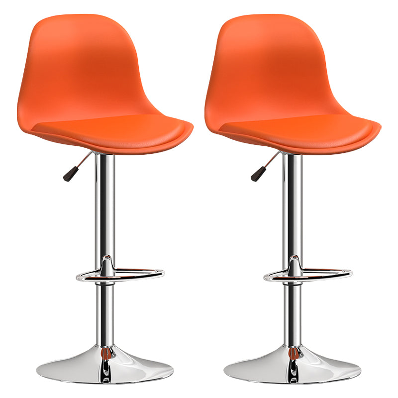 Indoor Swivel Bar Stools Folding with Metal Legs Counter Stool Orange 2 Piece Set Clearhalo 'Bar Furniture' 'Bar Stools' 'bar_stools' 'furn' 'furn_bar_stools' 'Furniture' 'Kitchen & Dining Furniture' 7362602
