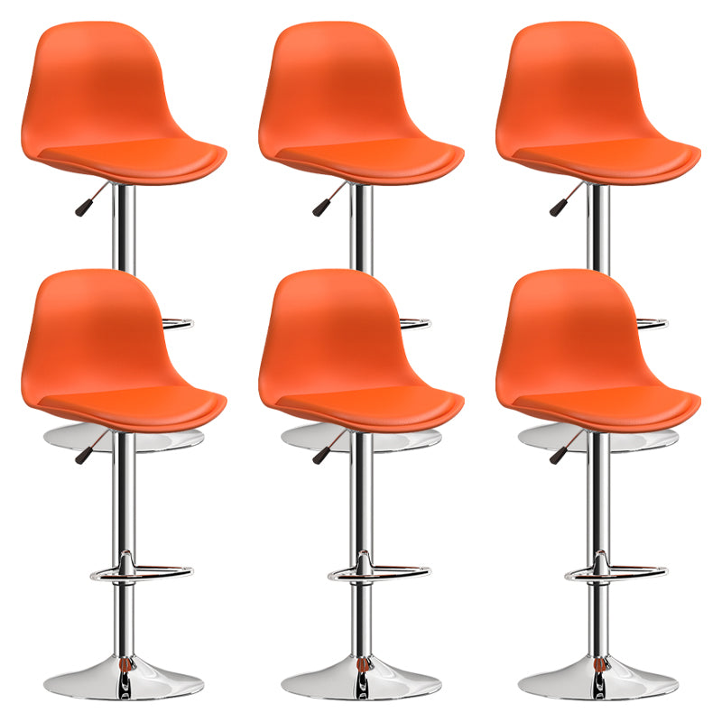 Indoor Swivel Bar Stools Folding with Metal Legs Counter Stool Orange 6 Piece Set Clearhalo 'Bar Furniture' 'Bar Stools' 'bar_stools' 'furn' 'furn_bar_stools' 'Furniture' 'Kitchen & Dining Furniture' 7362604