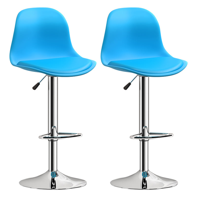 Indoor Swivel Bar Stools Folding with Metal Legs Counter Stool Blue 2 Piece Set Clearhalo 'Bar Furniture' 'Bar Stools' 'bar_stools' 'furn' 'furn_bar_stools' 'Furniture' 'Kitchen & Dining Furniture' 7362607
