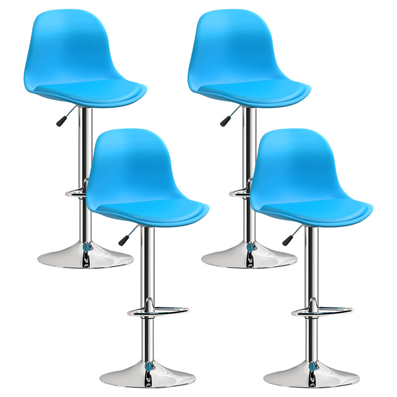 Indoor Swivel Bar Stools Folding with Metal Legs Counter Stool Blue 4 Piece Set Clearhalo 'Bar Furniture' 'Bar Stools' 'bar_stools' 'furn' 'furn_bar_stools' 'Furniture' 'Kitchen & Dining Furniture' 7362608