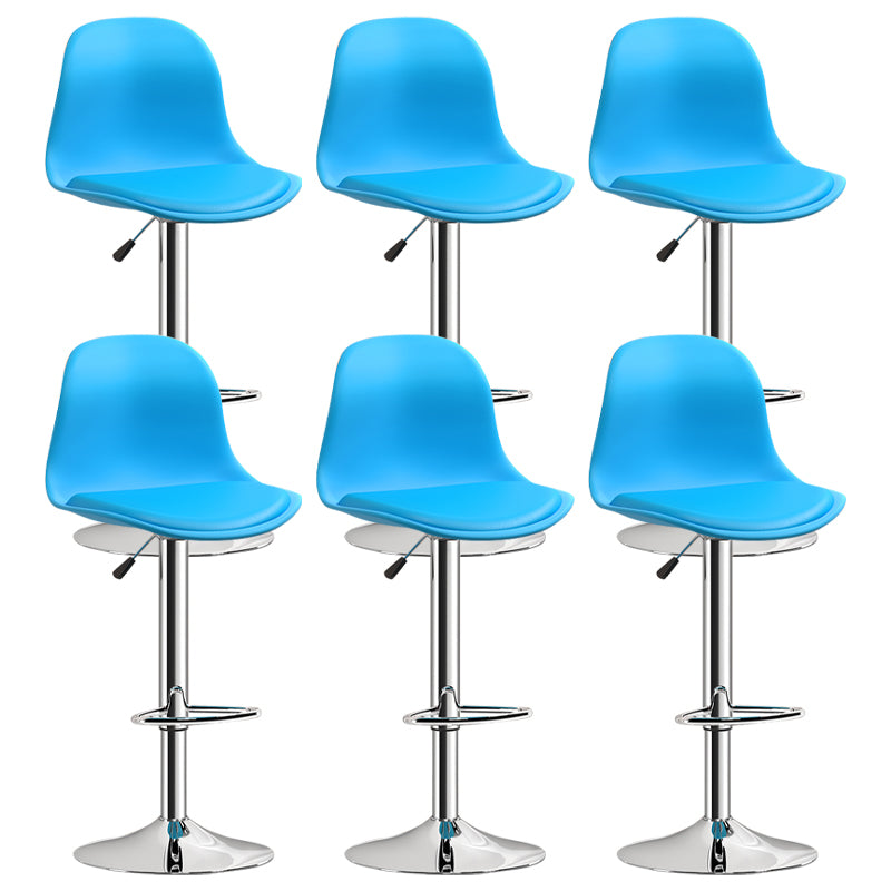 Indoor Swivel Bar Stools Folding with Metal Legs Counter Stool Blue 6 Piece Set Clearhalo 'Bar Furniture' 'Bar Stools' 'bar_stools' 'furn' 'furn_bar_stools' 'Furniture' 'Kitchen & Dining Furniture' 7362609