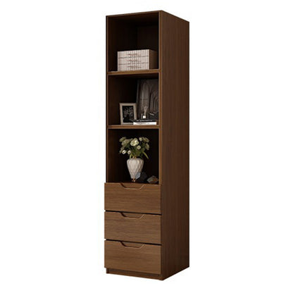 Armoire de garde-robe en bois massif armoire de rangement brun contemporain