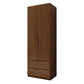 Armoire de garde-robe en bois massif armoire de rangement brun contemporain