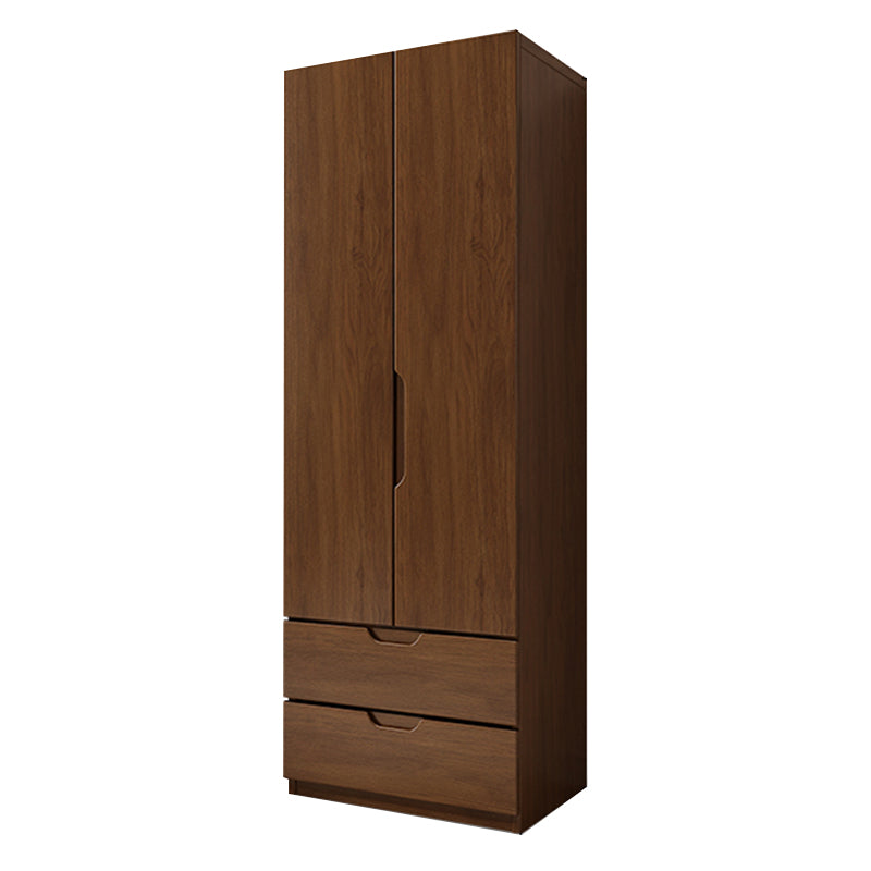 Armoire de garde-robe en bois massif armoire de rangement brun contemporain