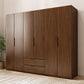 Armoire de garde-robe en bois massif armoire de rangement brun contemporain
